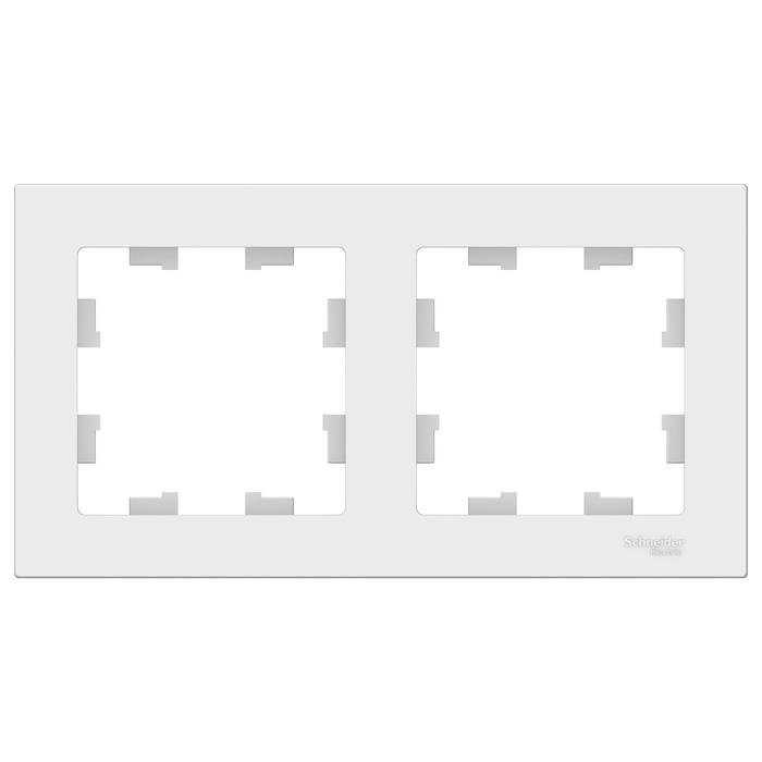 Рамка SE AtlasDesign, 2 поста, универсальная, белая, ATN000102