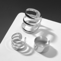 Серьги &laquo;Каффы&raquo; набор 3 шт., классика, цвет серебро