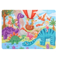 Макси-пазлы 2 в 1 &laquo;Единороги + динозавры №4&raquo;, 24 и 24 элементов