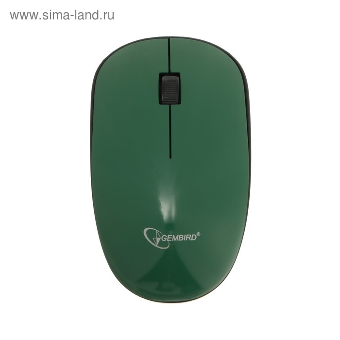 Мышь Gembird MUSW-111-GRN, беспроводная, оптическая, 1200 dpi, 2.4 ГГц, 1xAA, USB, зелёная