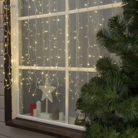 Гирлянда &laquo;Занавес&raquo; 2 &times; 1.5 м, IP44, УМС, белая нить, 360 SMD-LED, свечение тёплое белое, 220 В