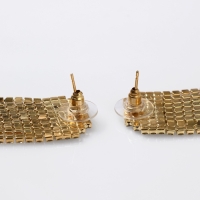 Серьги висячие со стразами &laquo;Водопад&raquo; мягкий квадрат, цвет белый в золоте