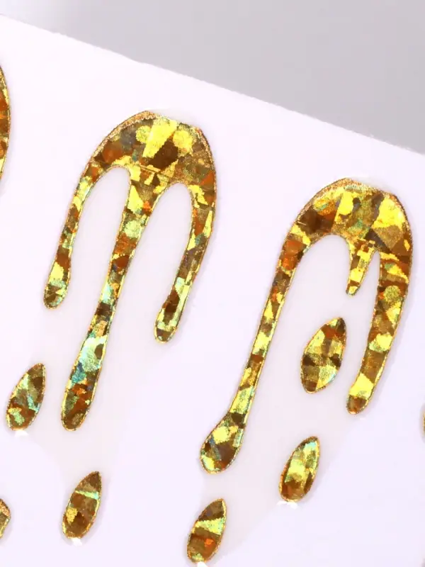 Наклейки для ногтей &laquo;Мороженое&raquo;, голографические, цвет золотистый