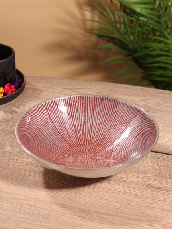 Блюдо алюминий цв. бордовый, 24х24х7,3 см