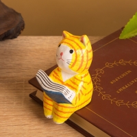 Сувенир дерево "Котенок с книжкой" МИКС, 3,5х5х7 см