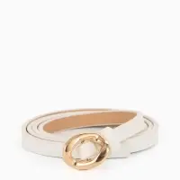 Ремень жен 01-01-01-07, Июнь2514, 1*0,3*110 см, без винта, пряж золото, затяж, белый