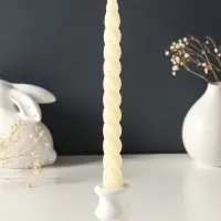 Набор свечей витых, 2,3х 24,5 см, 5 ч, 50 г, 4 штуки, слоновая кость