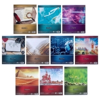 Комплект предметных тетрадей 48 листов &laquo;Металл&raquo;, 10 предметов, со справочным материалом, обложка мелованный картон, блок №2, белизна 75% (серые листы)