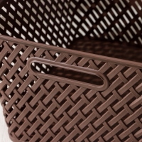 Корзина для хранения &laquo;Плетёнка&raquo;, 34,5&times;30&times;22,5 см, цвет коричневый