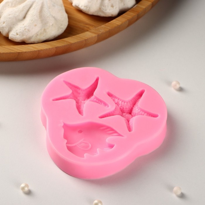 Молд &laquo;Лагуна&raquo;, силикон, 8&times;7,5&times;1 см, цвет розовый