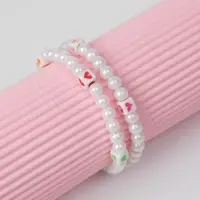 Браслет-пружинка детский &laquo;Выбражулька&raquo; сердечки в кубике, цвет белый