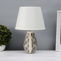 Настольная лампа с абажуром RISALUX &laquo;Лесли&raquo;, Е14, 40 Вт, бело-чёрный, 22&times;22&times;34.5 см