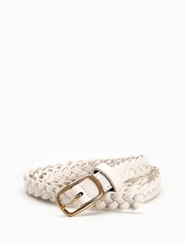 Ремень жен 03-01-01-01, Июнь2501, 1,8*0,3*110 см, без винта, пряж золото, 1 прокол, белый