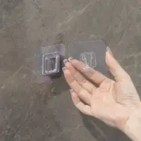 Крючок держатель самоклеящийся Доляна, 2 детали, 5.7&times;5.7&times;1 см, прозрачный