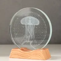Сувенир стекло свет "Диск. Медуза" 5хLED d=10 см, USB 10х4х11,4 см