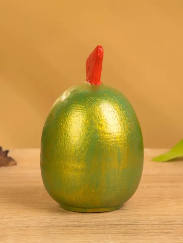 Деревянная кукла кокеши "Цыпленок" цв. зелёный, 6х6х9 см