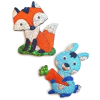 Игрушки на магнитах с фольгой &laquo;Зайчик, лисичка&raquo;