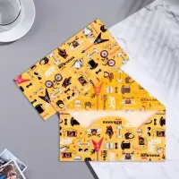 Конверт для денег "Супер мужчина" гитара, шляпа, оранжевый фон, 16,5х8 см