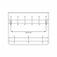 Вешалка настенная, с полкой, 9 крючков, 2 яруса, 73&times;22&times;58 см, коричневая