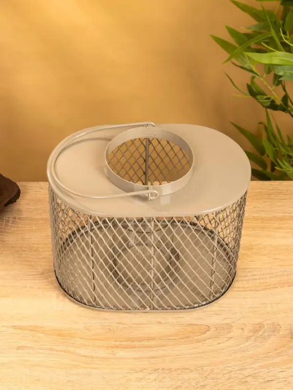 Подсвечник фонарь со стеклянной колбой 19,5х23х15,5 см, d 10 см, металл, цв. серый