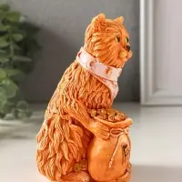 Фигурка гипс &laquo;Йольский КОТ&raquo;, с мешком монет, 13&times;9&times;7 см, рыжий