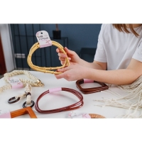 Ручки для сумки, 2 шт, бамбук, 17 &times; 12 см, толщина 0,8 см