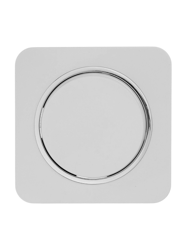 Выключатель, серия "Circular", 10 А, 1 кл., скрытый, белый, серебристая рамка