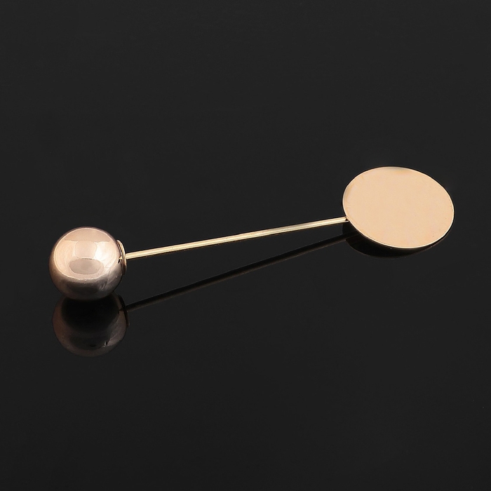 Основа &laquo;Брошь-игла&raquo; с шариком d=1 см (набор 5 шт.), L=5 см, площадка 1,5 см, цвет золото