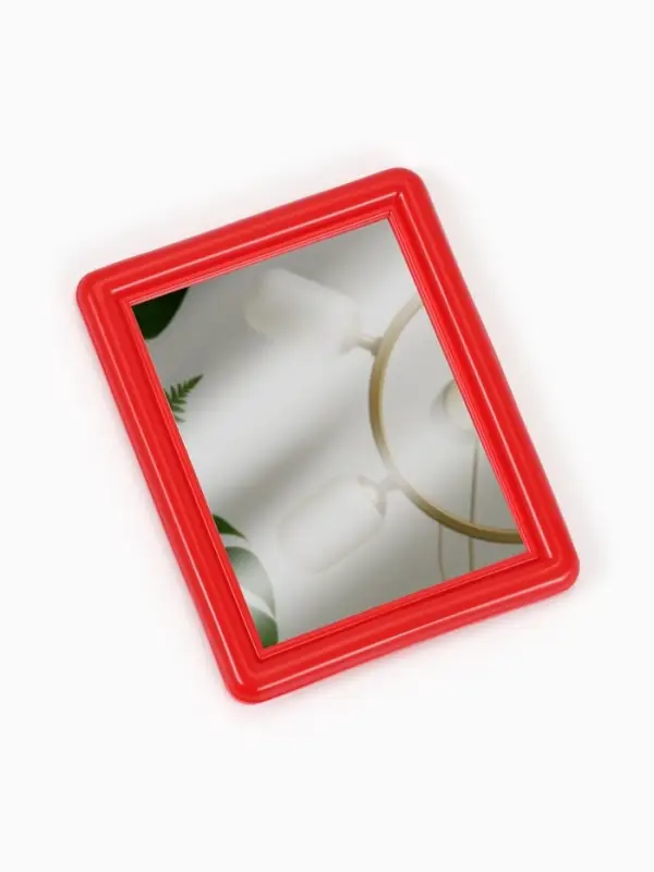 Зеркало (1) б/увел 7,5*6см пластик (фас 20шт цена за шт) фиолет накл QF