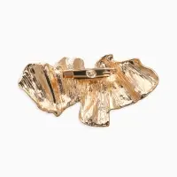 Брошь корейский стиль "Мятая" цвет золото