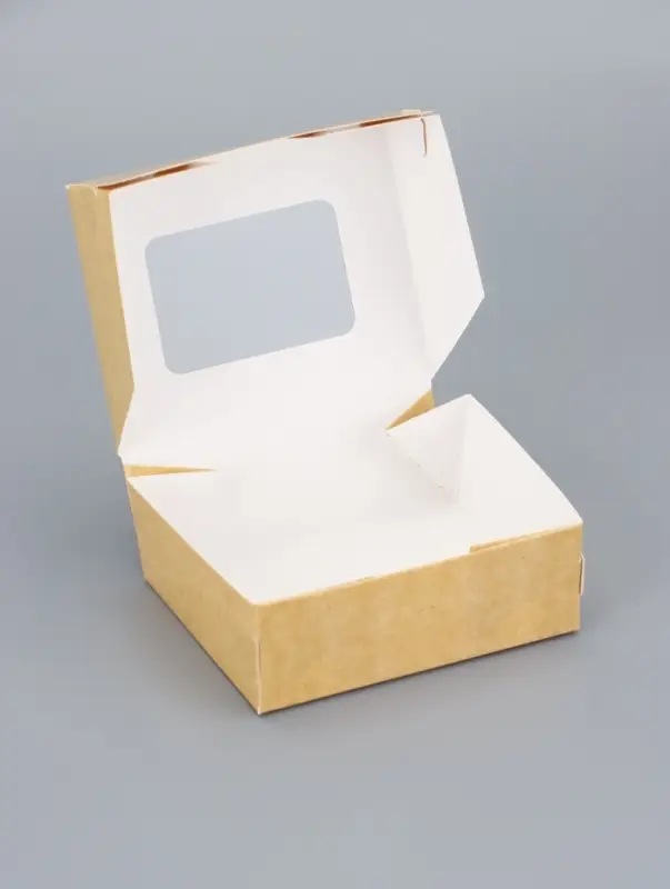 Контейнер на вынос, с окном, крафт, 10&times;8&times;3.5 см