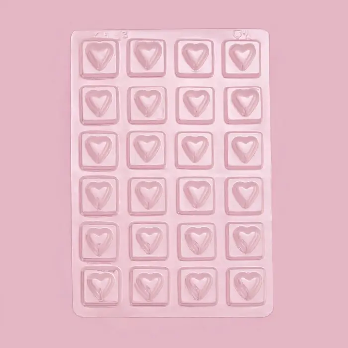Форма для конфет и шоколада &laquo;Любовь&raquo;, 27&times;18 см, 24 ячейки, цвет прозрачный