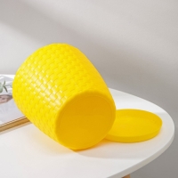 Горшок для цветов с поддоном &laquo;Ротанг&raquo;, 2 л, цвет жёлтый