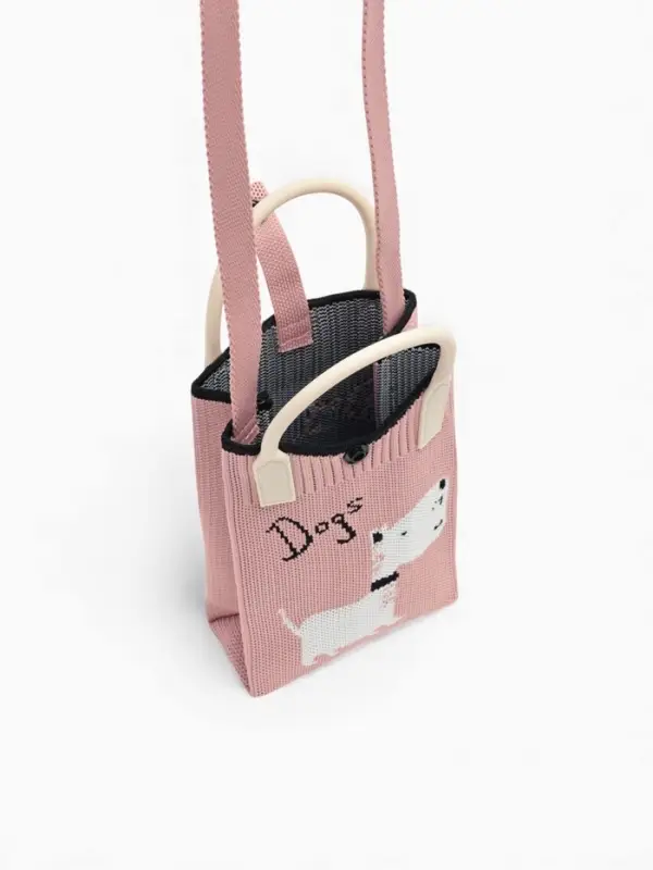 Сумка подр Пес, 12*4*17, отд на кнопке, дл ремень, розовый