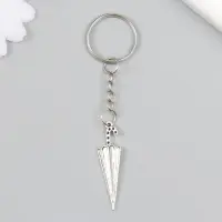 Брелок металл "Зонт-трость" серебро 1,1х4,2 см