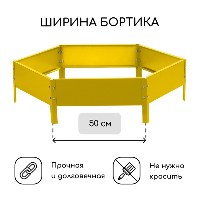 Клумба оцинкованная, d = 100 см, h = 15 см, жёлтая, Greengo