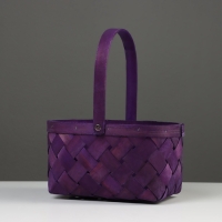 Корзина плетёная, 23&times;18&times;12 см, ручка h=13 см, ива, фиолетовая