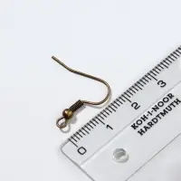 Швензы для сережек-крючки с бусиной (набор 5 пар), цвет чернёная медь