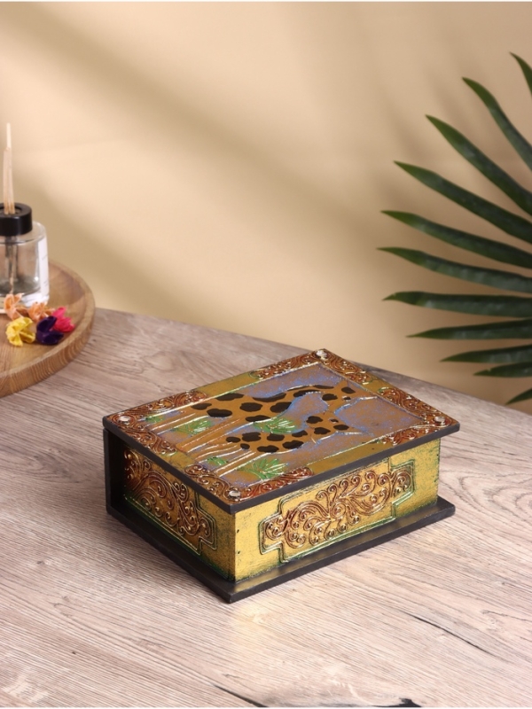 Шкатулка резная МДФ "Стрекоза", 15х19х7,5 см