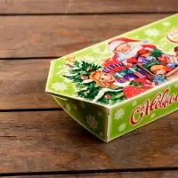 Подарочная коробка &laquo;Конфета Дед Мороз и дети&raquo; новогодняя упаковка, 10&times;20&times;4.3 см