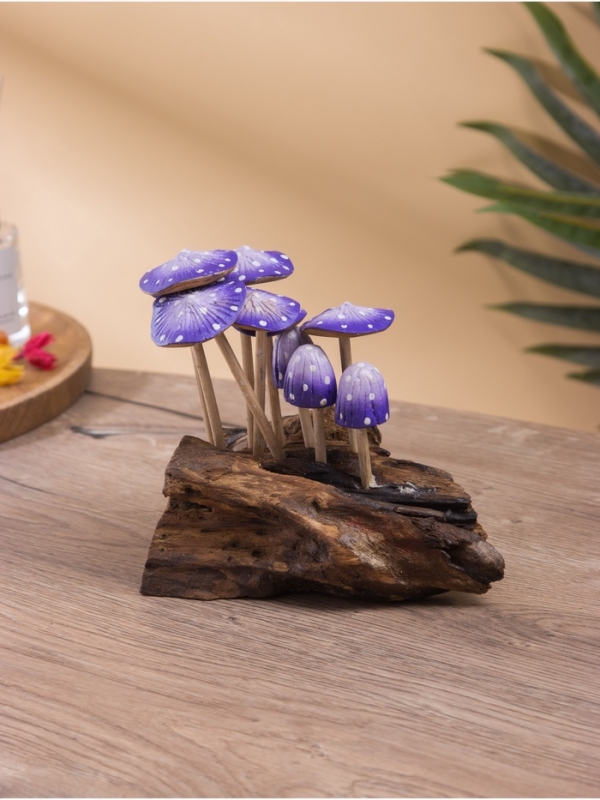 Сувенир "Грибочки" дерево, 25х10х15 см, цв. сине-белый