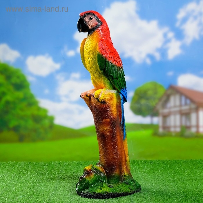 Садовая фигура "Попугай" большой гипс 20х14х53см