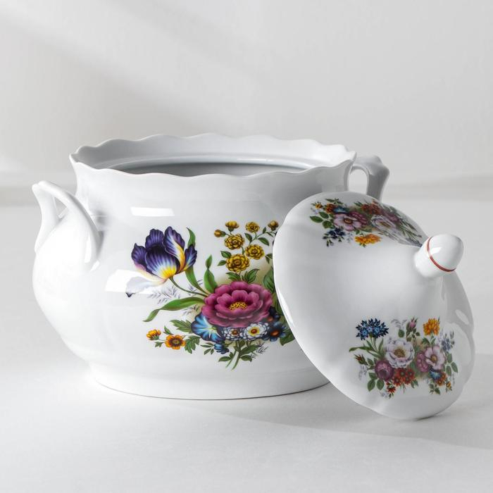 Набор столовой посуды Добрушский завод &laquo;Букет цветов&raquo;, 34 предмета, фарфор, белый