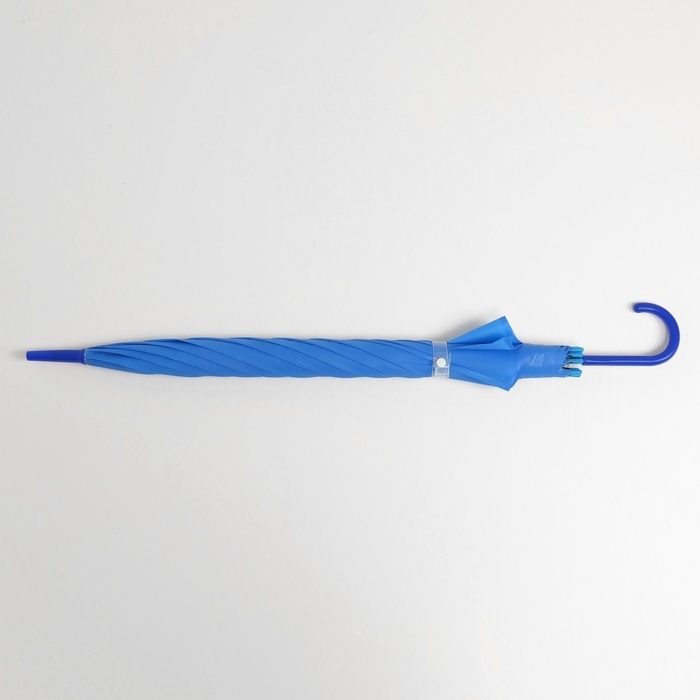 Зонт - трость полуавтоматический &laquo;Однотонный&raquo;, 8 спиц, R = 47/55 см, D = 110 см, цвет синий