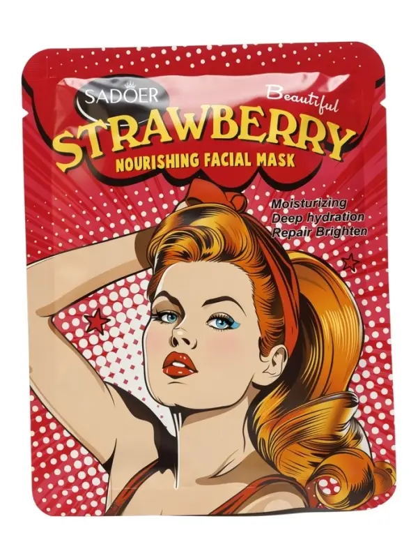 Маска тканевая увлажняющая для лица с экстрактом клубники, 25 г