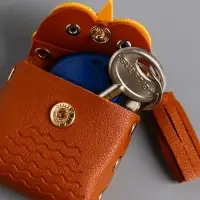 Брелок кожзам с карабином, с кистью "Сумочка. Сова" карамель 5,2х2,5х6 см