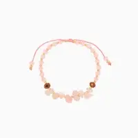 Браслет, длина 16 см, цв. розовый, золотой