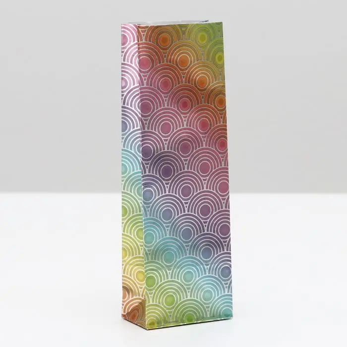 Пакет бумажный фасовочный "Радуга", матовый, 7 х 4 х 20.5 см