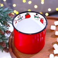 Кружка новогодняя керамическая &laquo;С Новым годом!&raquo;, 450 мл, цвет белый