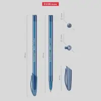 Ручка шариковая ErichKrause Cocktail, игольчатый узел 0.7 мм, чернила синие, одноразовая, МИКС